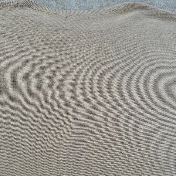 Quince Cashmere Cotton Link-Stitch Short Sleeve Dolman Sweater M Heather Oatmeal - Picture 7 of 10